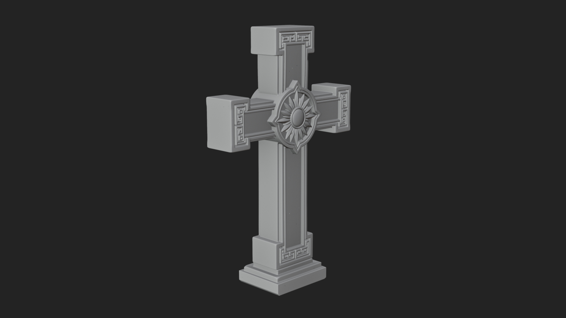 Carved Relief Wall Cross Design 587 3D Print Model 3D Model