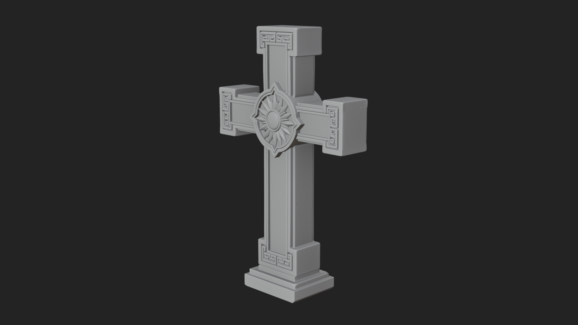 Carved Relief Wall Cross Design 587 3D Print Model 3D Model