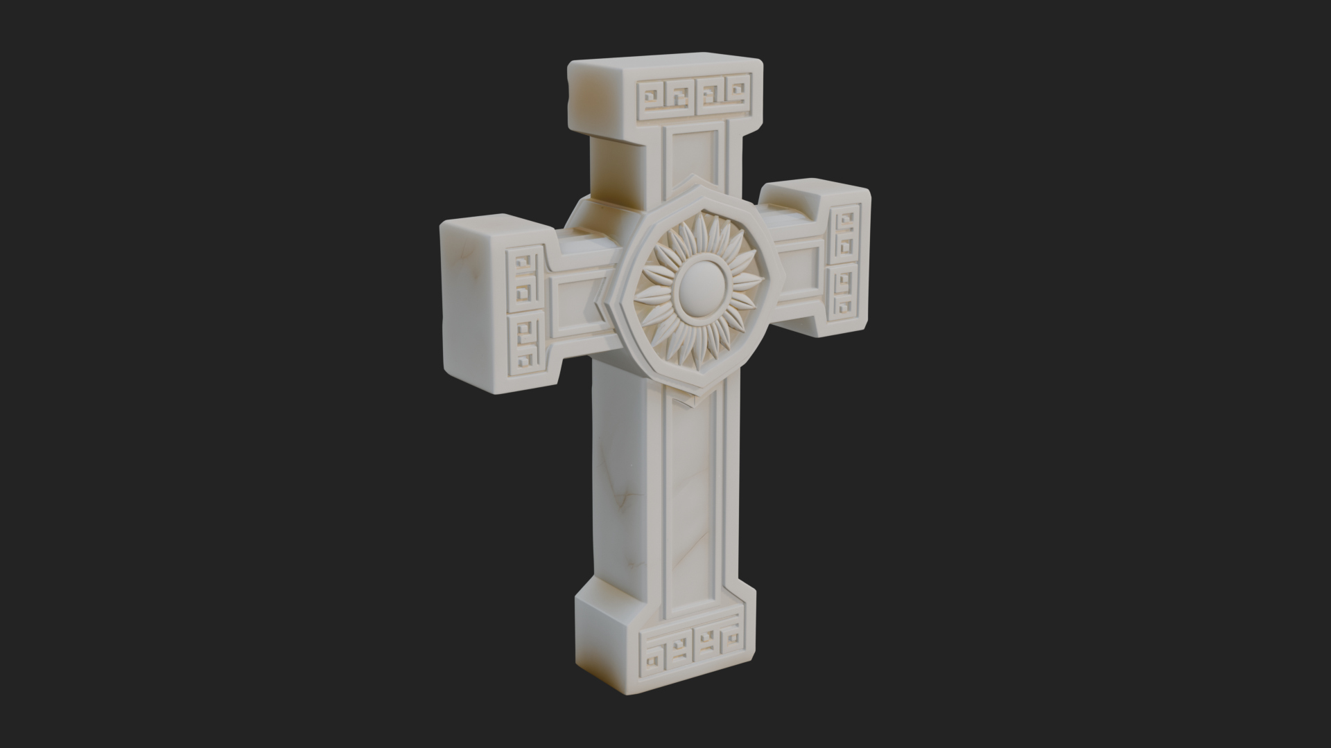 Carved Relief Wall Cross Design 588 3D Print Model 3D Model