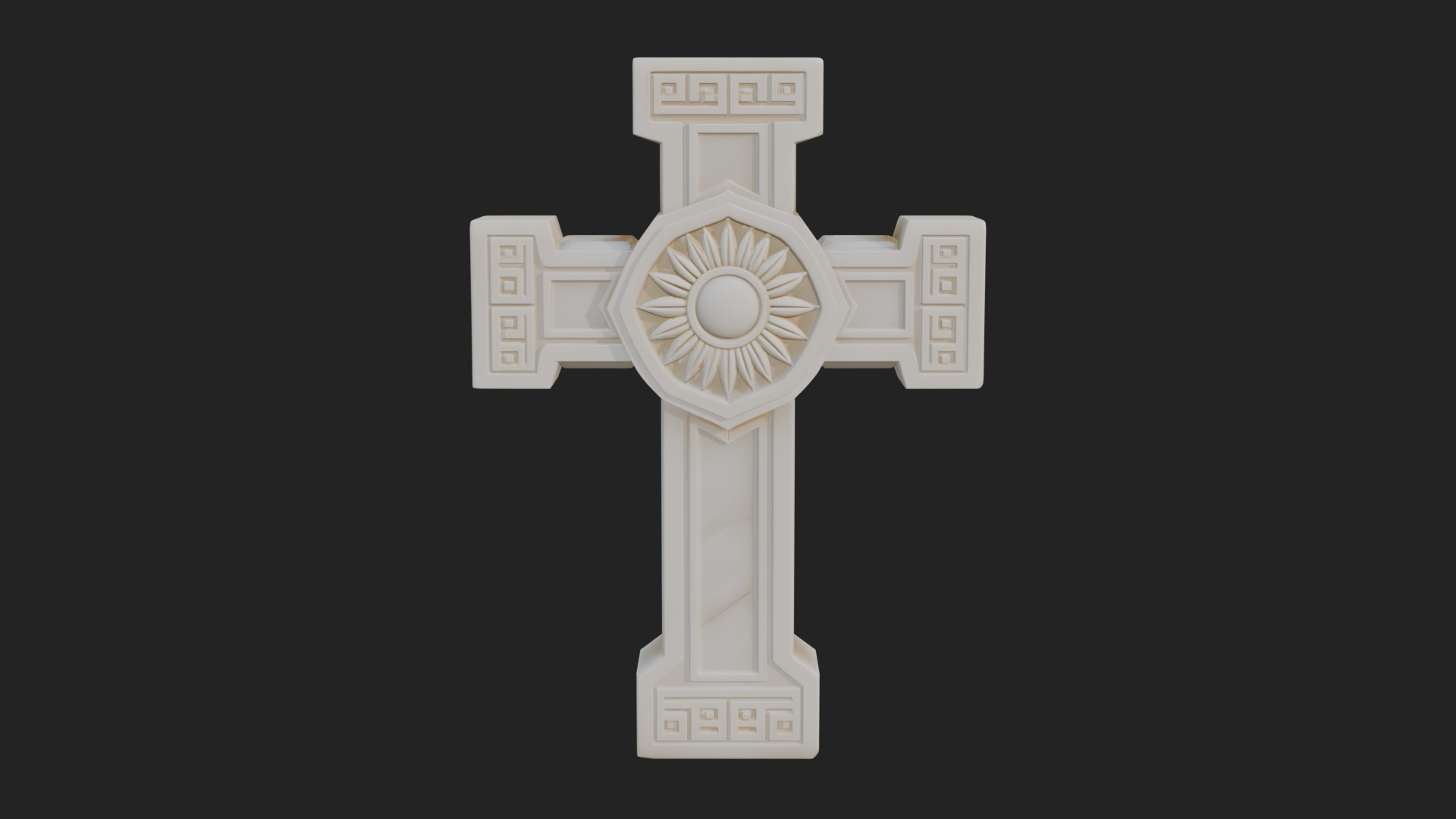 Carved Relief Wall Cross Design 588 3D Print Model 3D Model