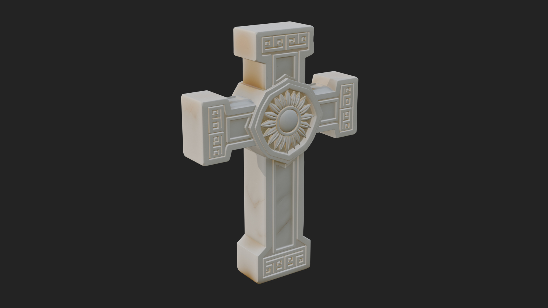 Carved Relief Wall Cross Design 588 3D Print Model 3D Model
