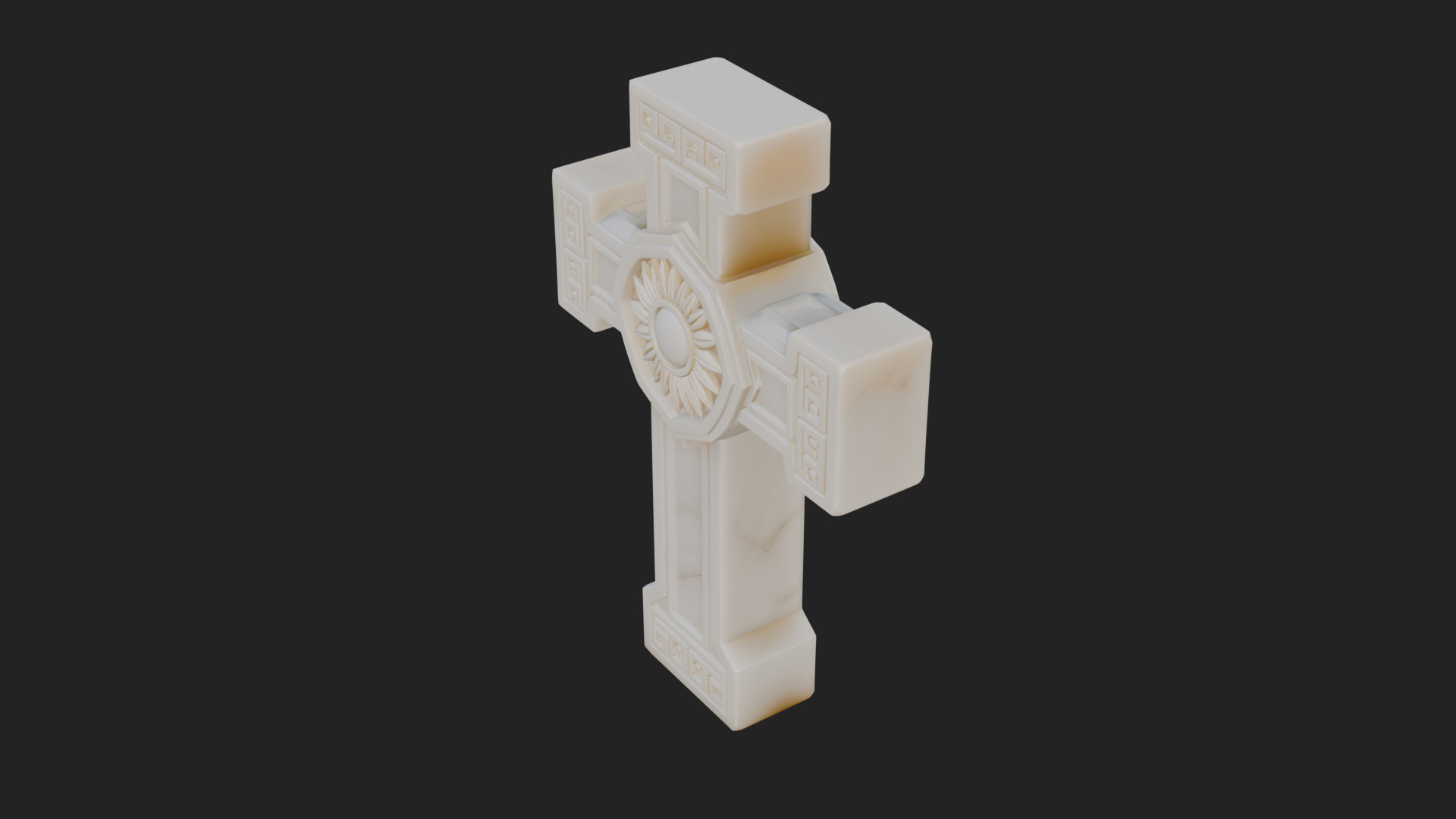 Carved Relief Wall Cross Design 588 3D Print Model 3D Model