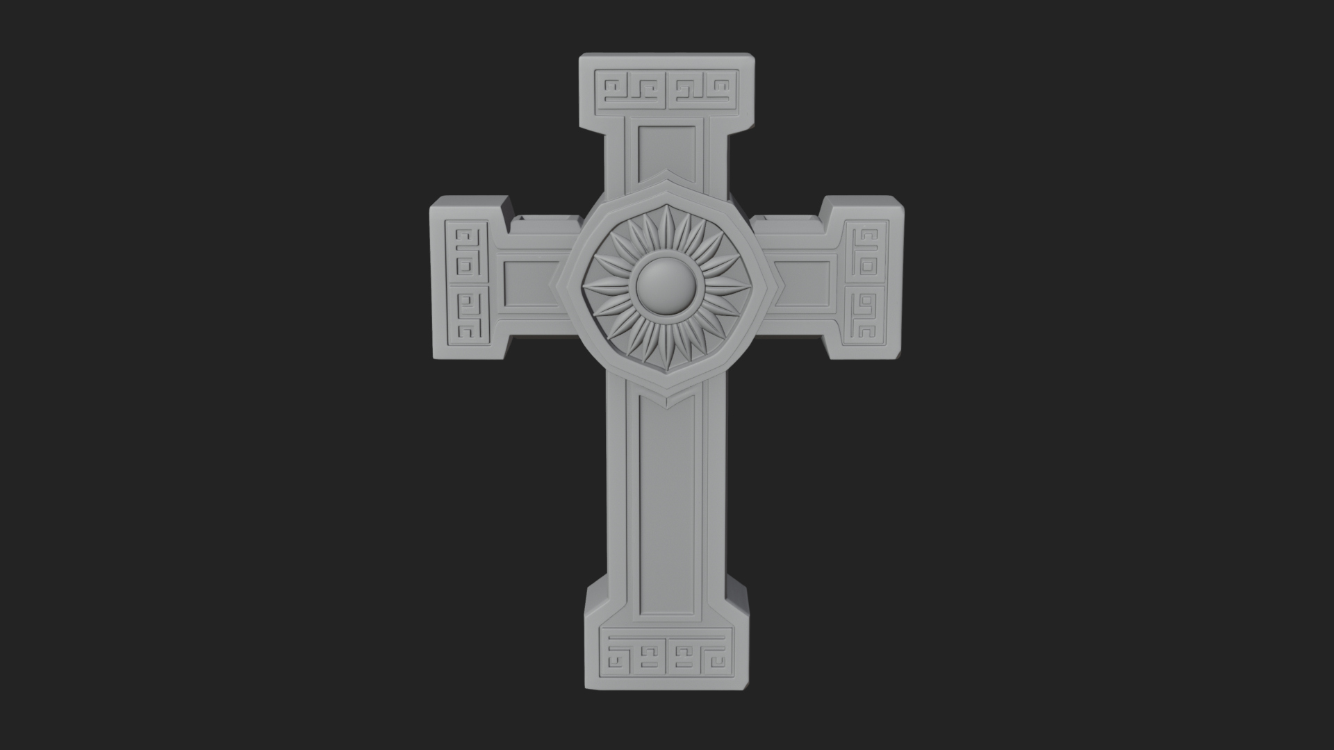 Carved Relief Wall Cross Design 588 3D Print Model 3D Model