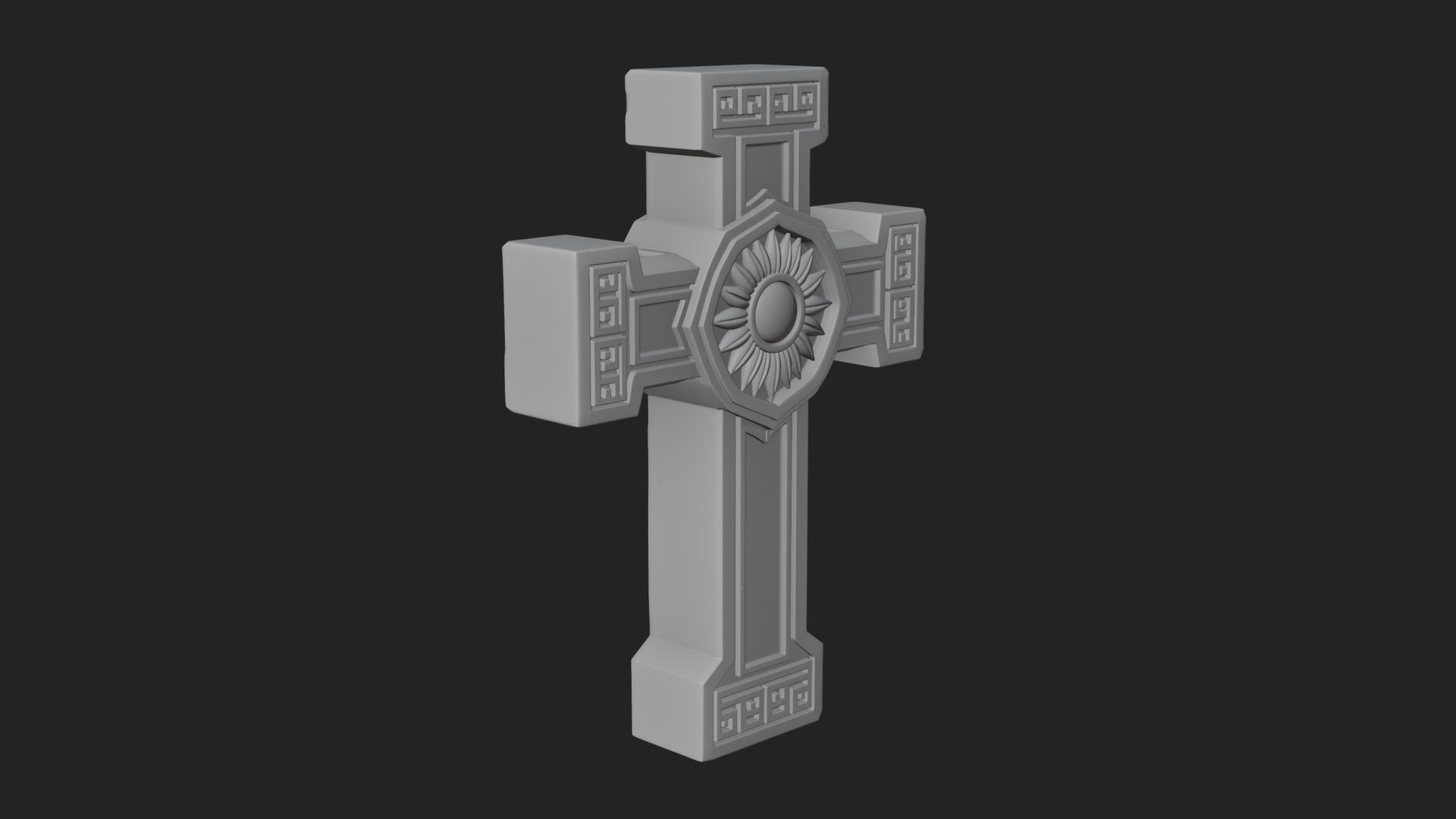 Carved Relief Wall Cross Design 588 3D Print Model 3D Model