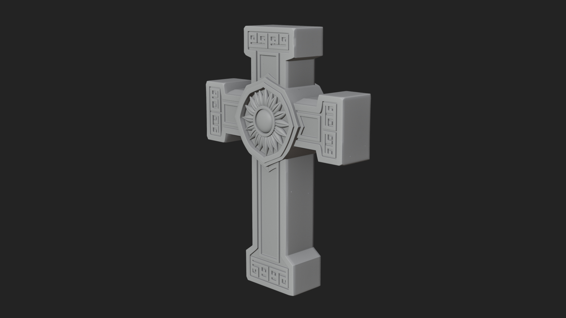 Carved Relief Wall Cross Design 588 3D Print Model 3D Model
