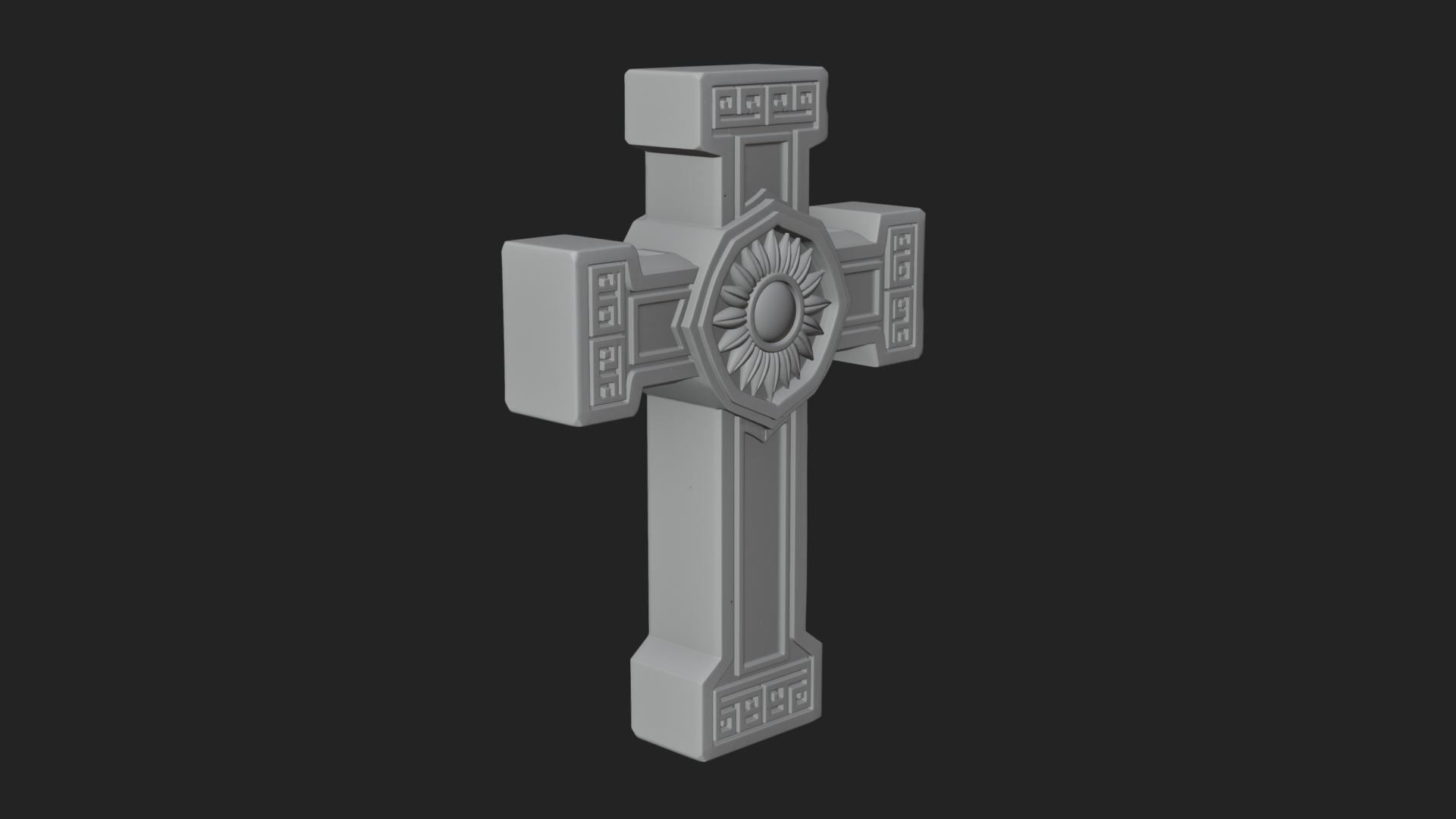 Carved Relief Wall Cross Design 588 3D Print Model 3D Model