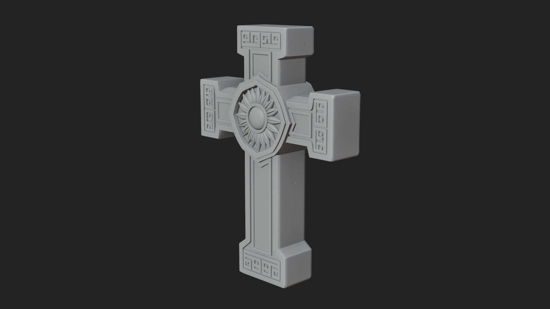 Carved Relief Wall Cross Design 588 3D Print Model 3D Model
