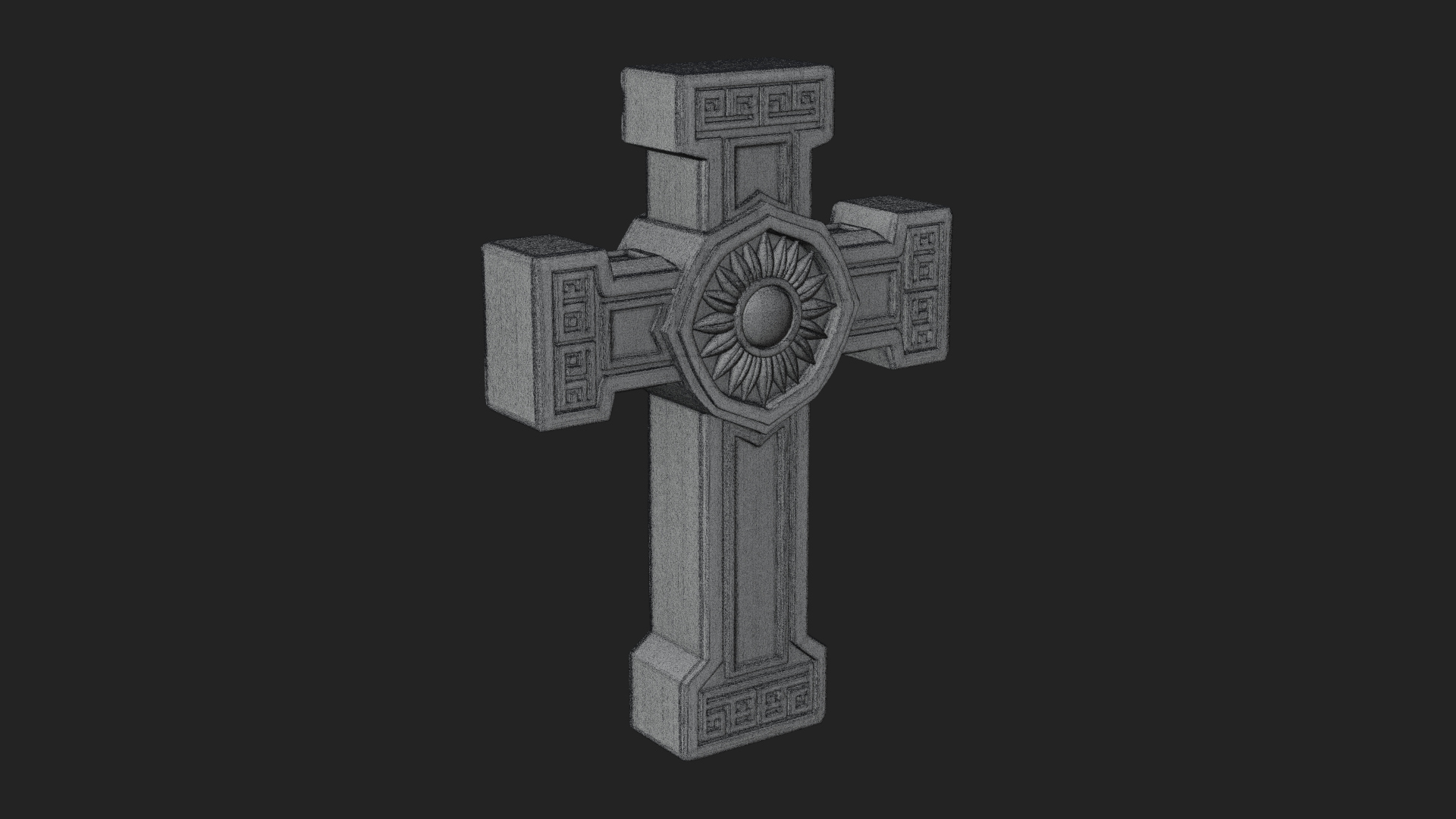 Carved Relief Wall Cross Design 588 3D Print Model 3D Model