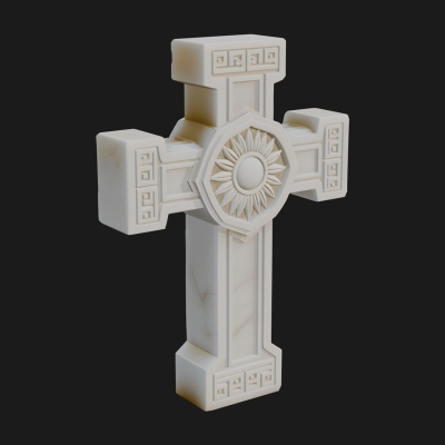 Carved Relief Wall Cross Design 588 3D Print Model