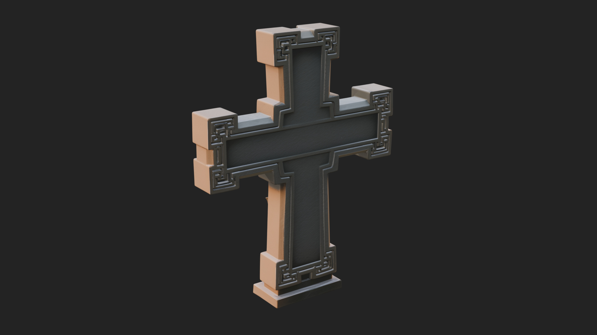 Carved Relief Wall Cross Design 589 3D Print Model 3D Model