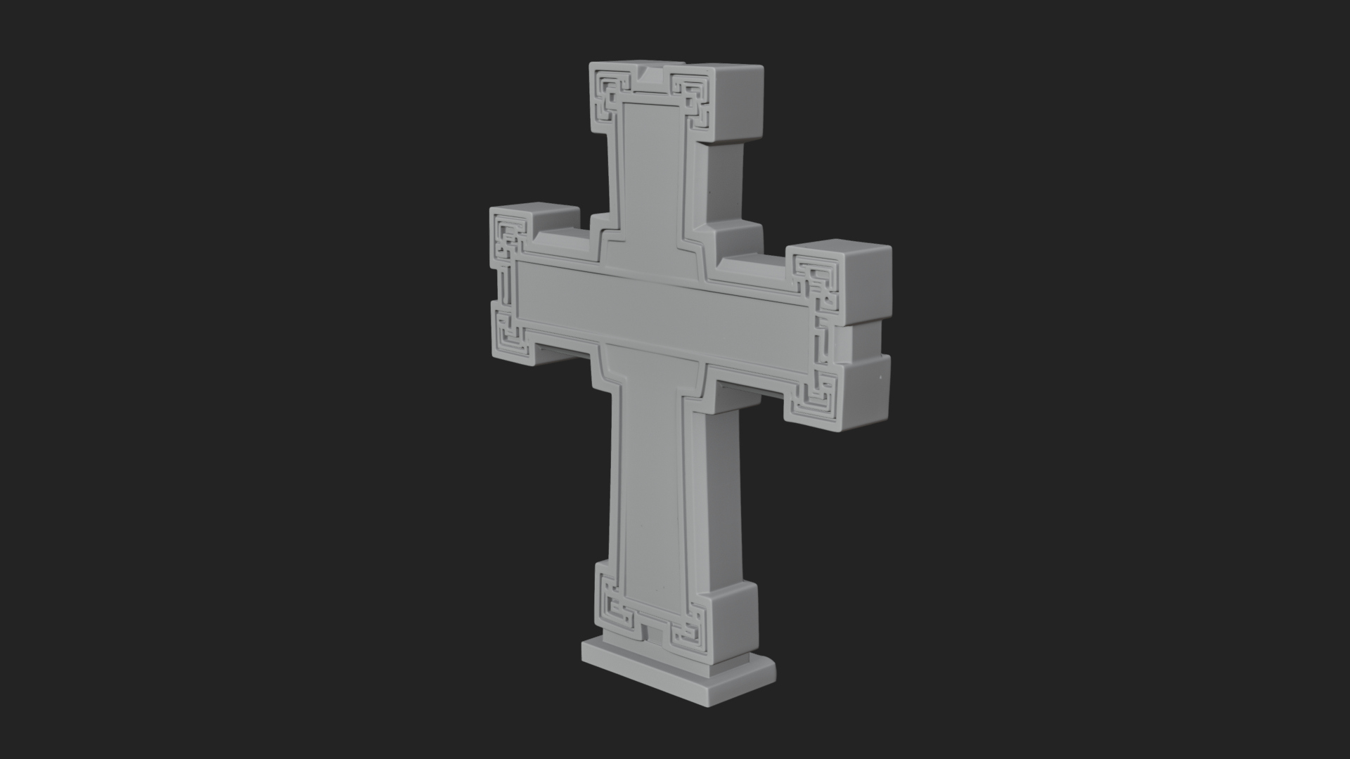 Carved Relief Wall Cross Design 589 3D Print Model 3D Model