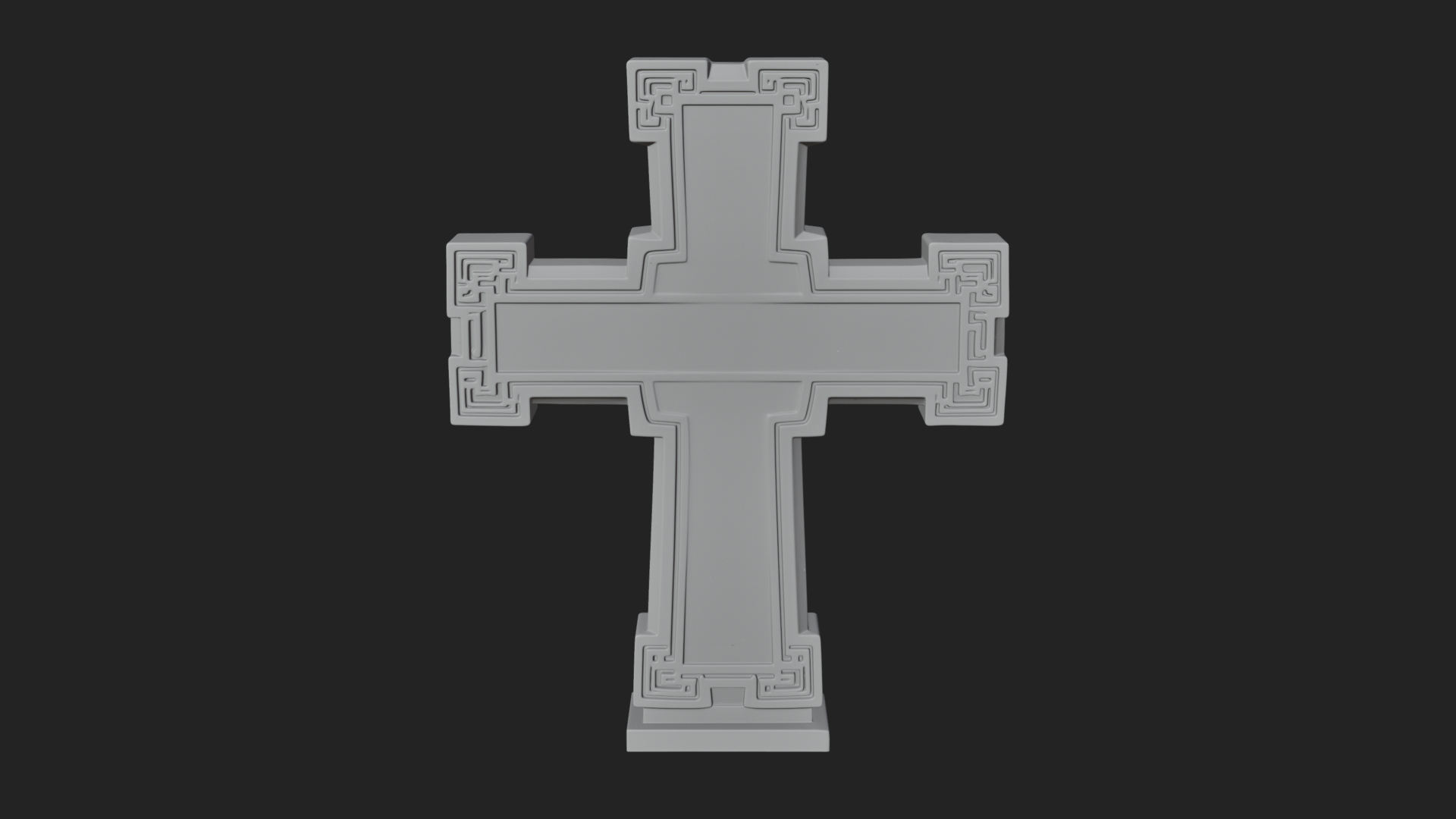 Carved Relief Wall Cross Design 589 3D Print Model 3D Model