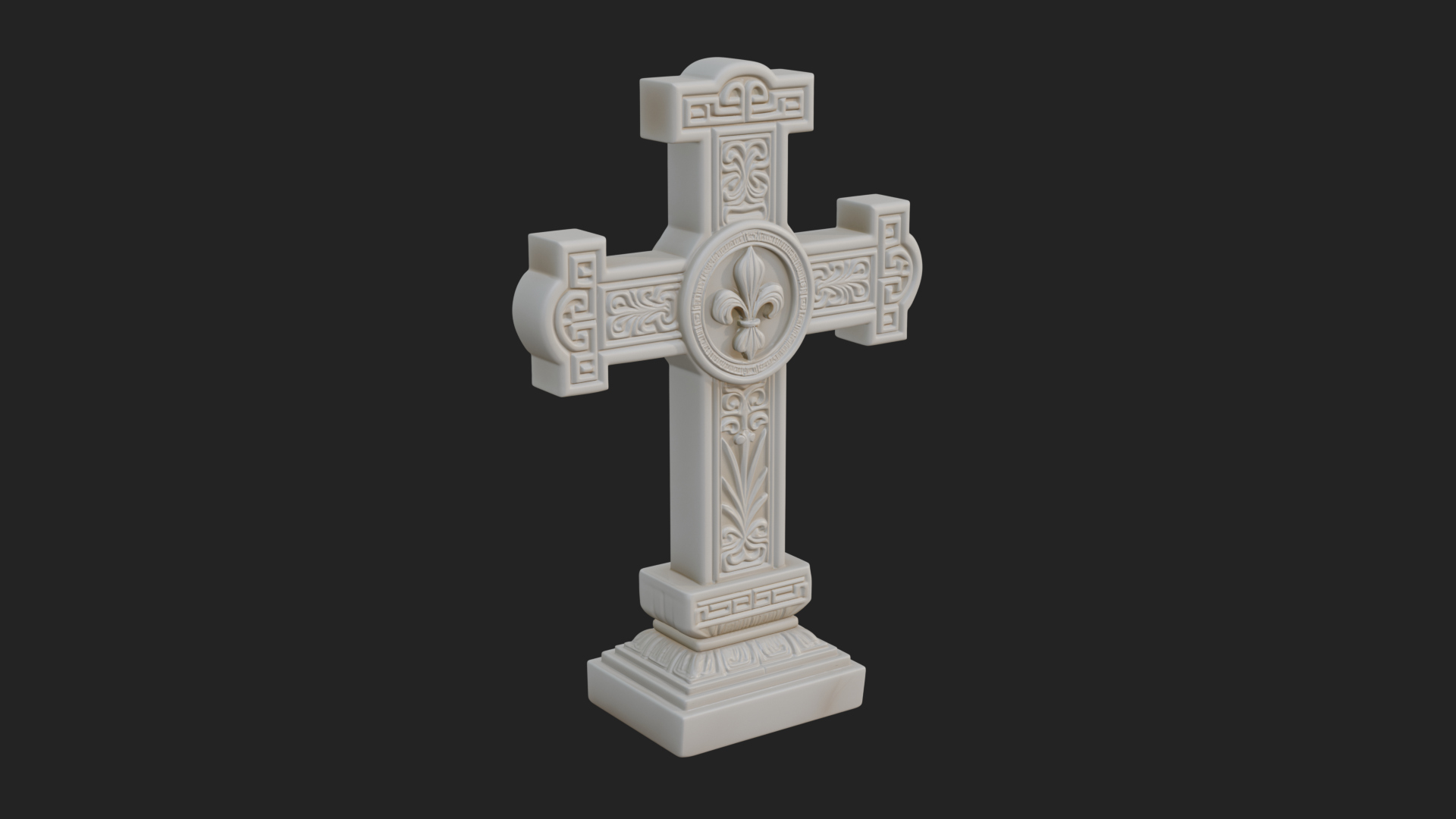 Carved Relief Wall Cross Design 59 3D Print Model 3D Model