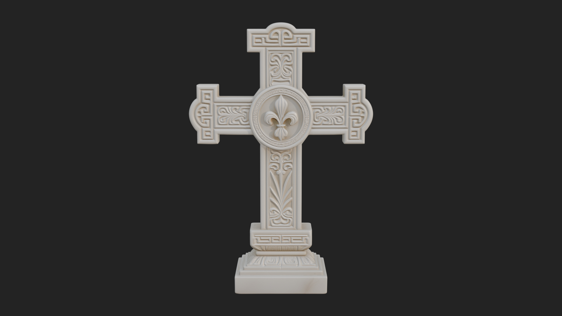 Carved Relief Wall Cross Design 59 3D Print Model 3D Model