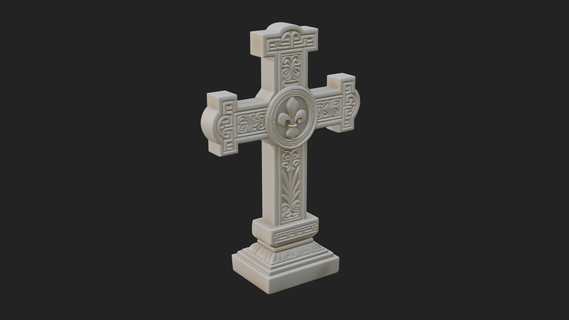 Carved Relief Wall Cross Design 59 3D Print Model 3D Model