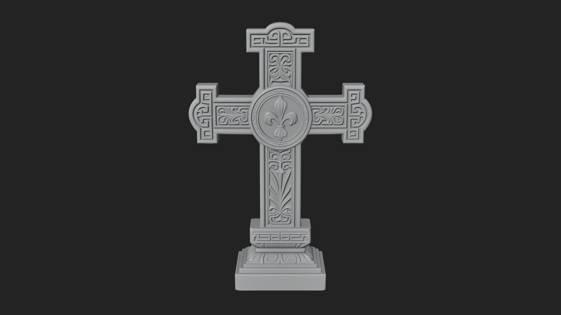 Carved Relief Wall Cross Design 59 3D Print Model 3D Model