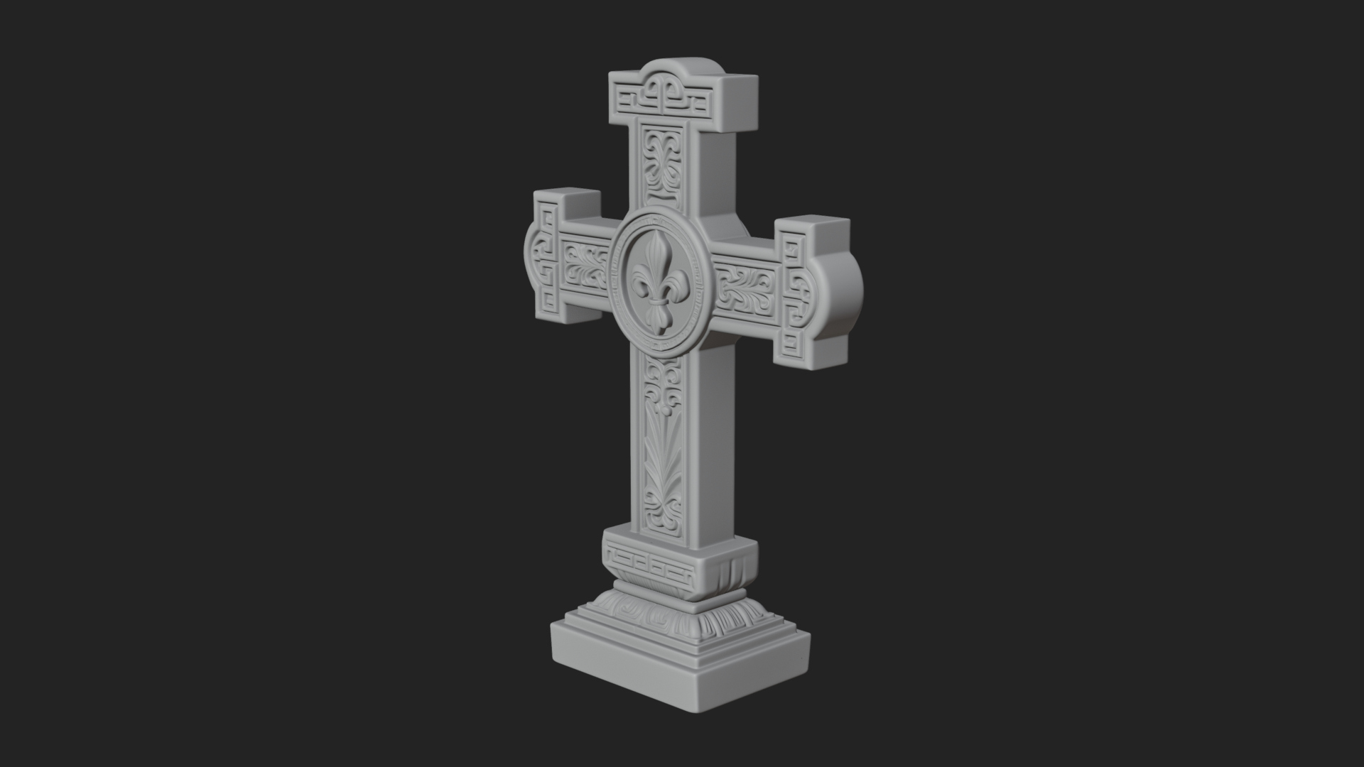Carved Relief Wall Cross Design 59 3D Print Model 3D Model