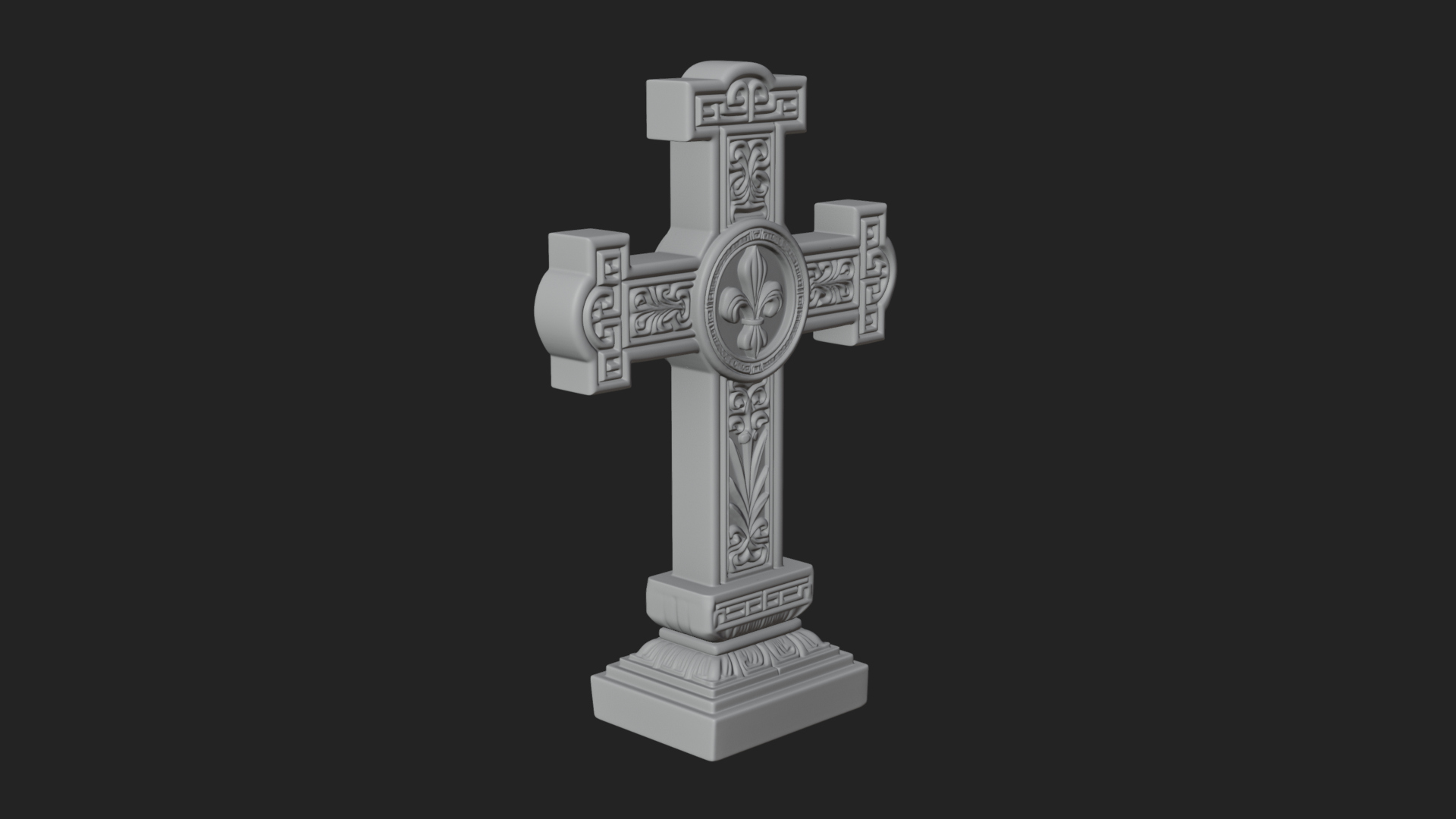 Carved Relief Wall Cross Design 59 3D Print Model 3D Model