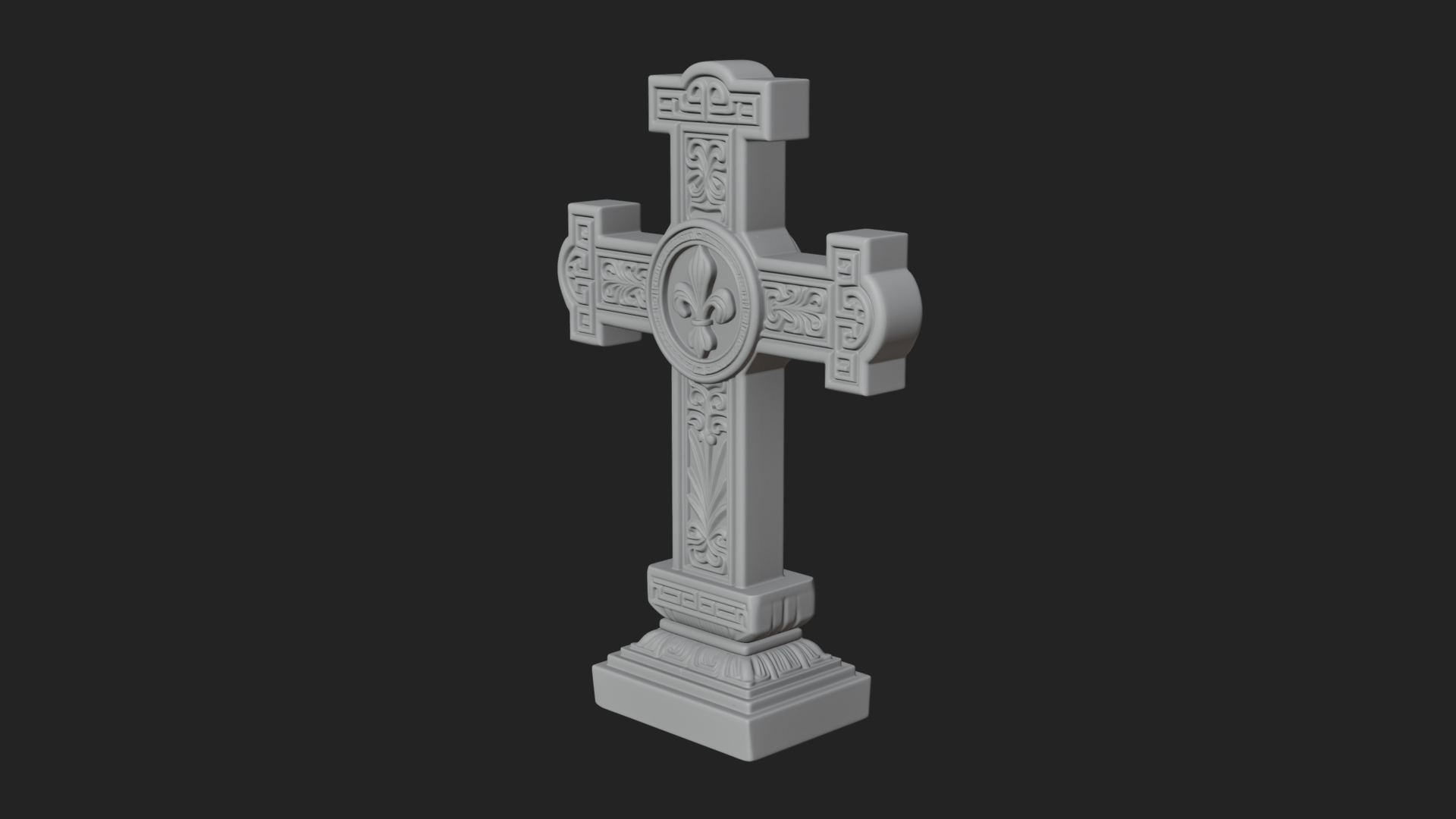 Carved Relief Wall Cross Design 59 3D Print Model 3D Model