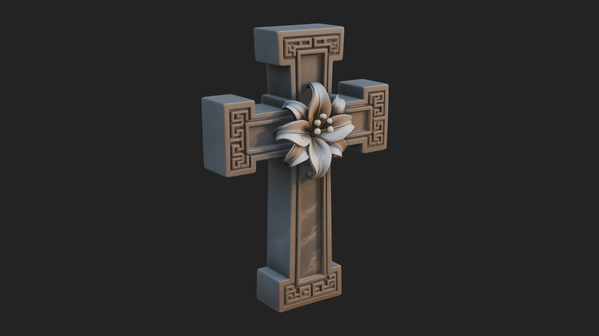Carved Relief Wall Cross Design 591 3D Print Model 3D Model