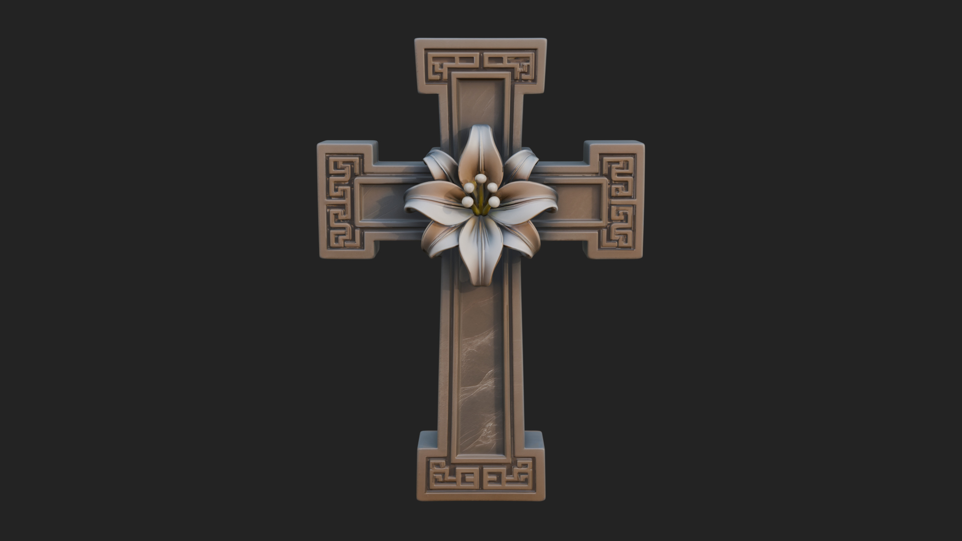 Carved Relief Wall Cross Design 591 3D Print Model 3D Model