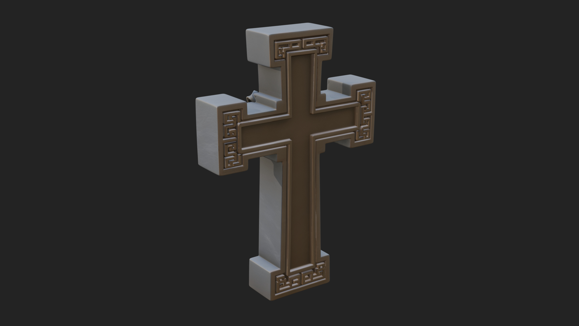 Carved Relief Wall Cross Design 591 3D Print Model 3D Model