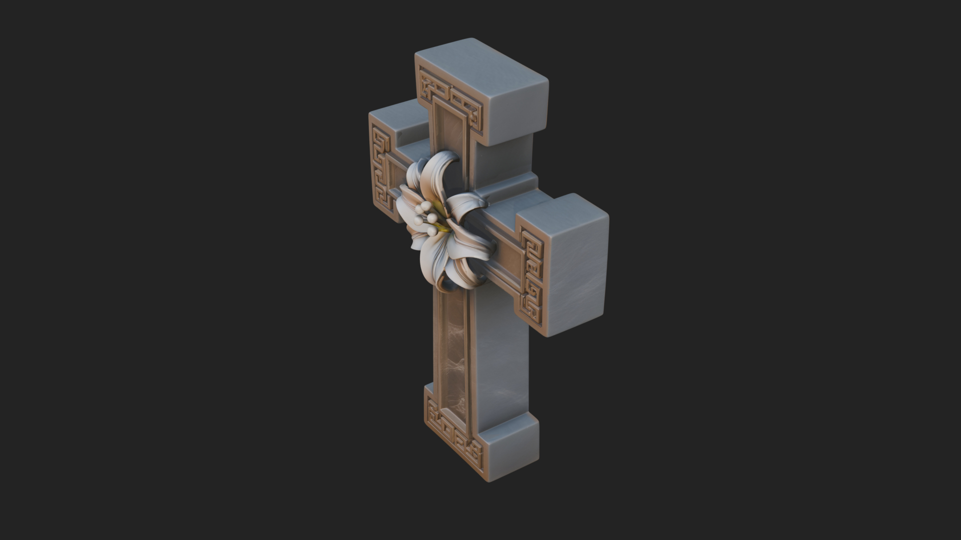 Carved Relief Wall Cross Design 591 3D Print Model 3D Model