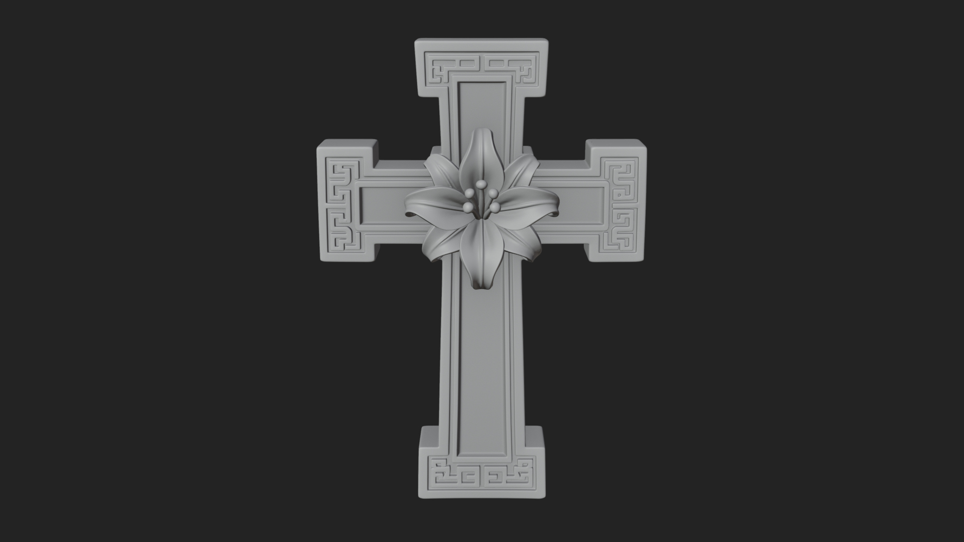 Carved Relief Wall Cross Design 591 3D Print Model 3D Model