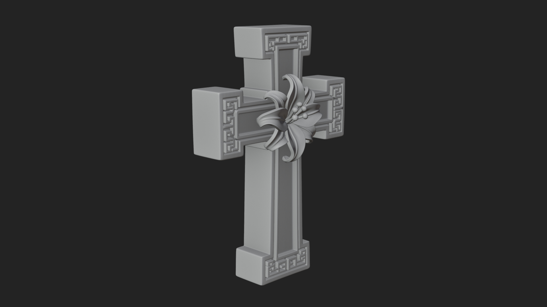 Carved Relief Wall Cross Design 591 3D Print Model 3D Model
