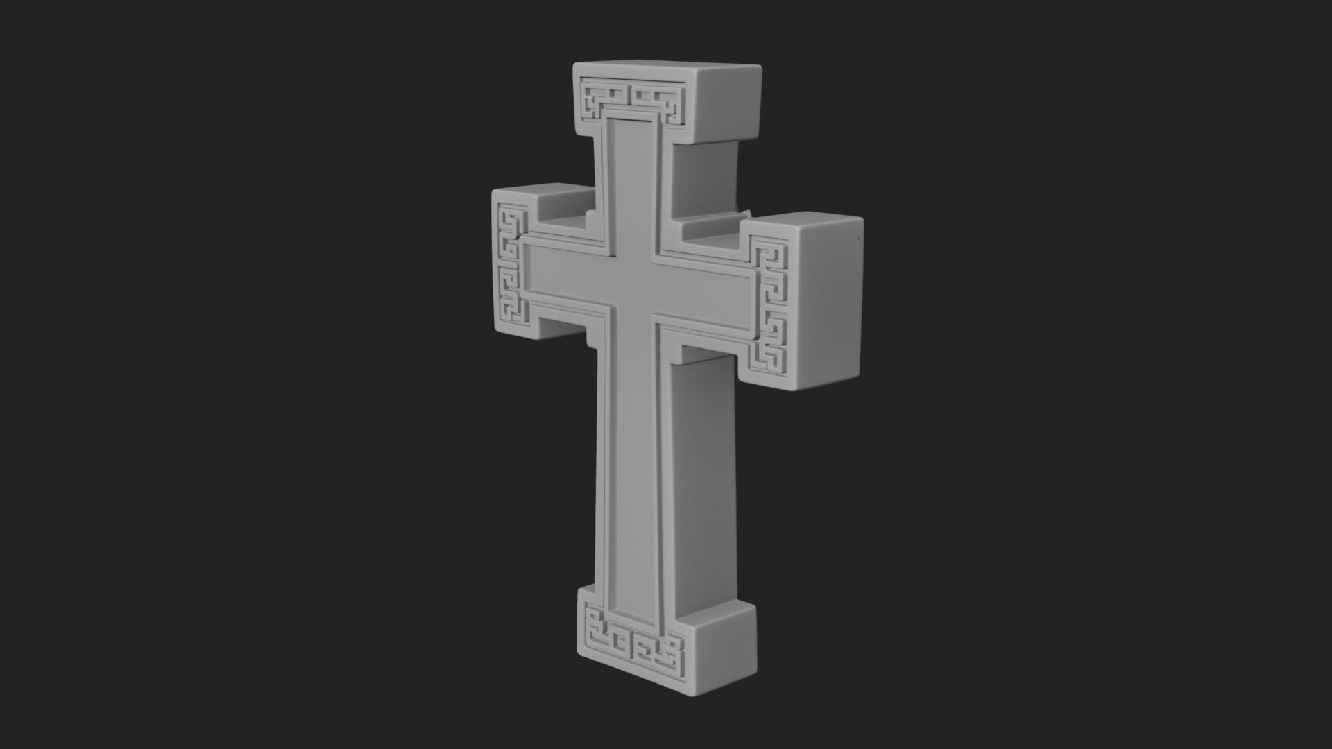 Carved Relief Wall Cross Design 591 3D Print Model 3D Model