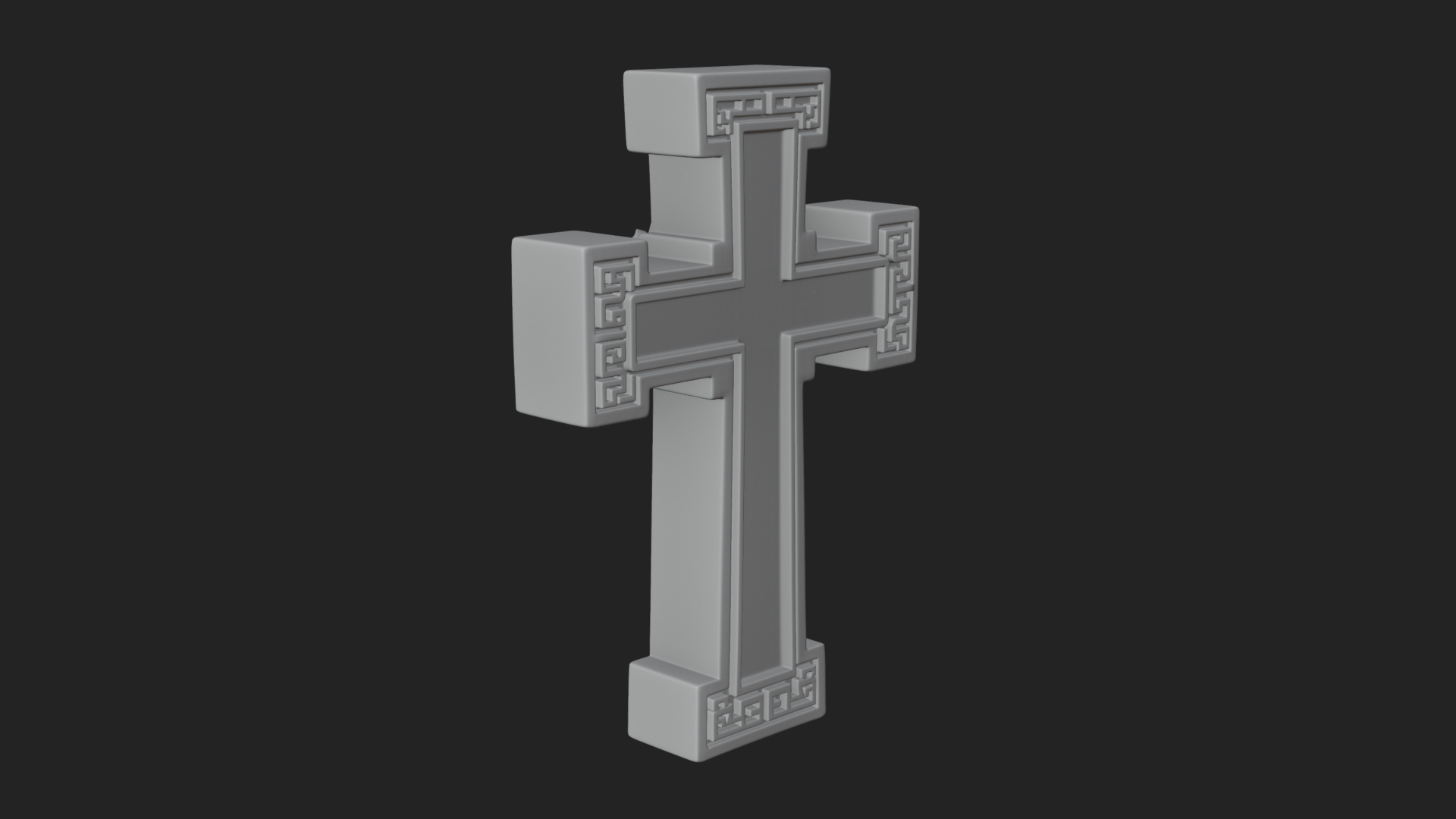 Carved Relief Wall Cross Design 591 3D Print Model 3D Model