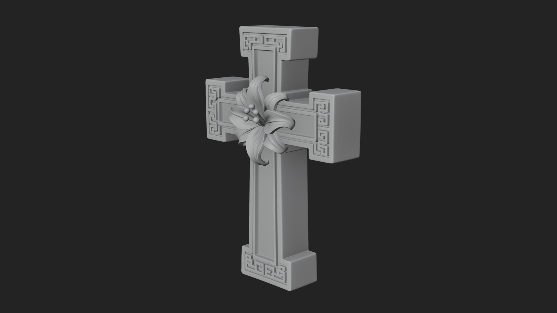 Carved Relief Wall Cross Design 591 3D Print Model 3D Model