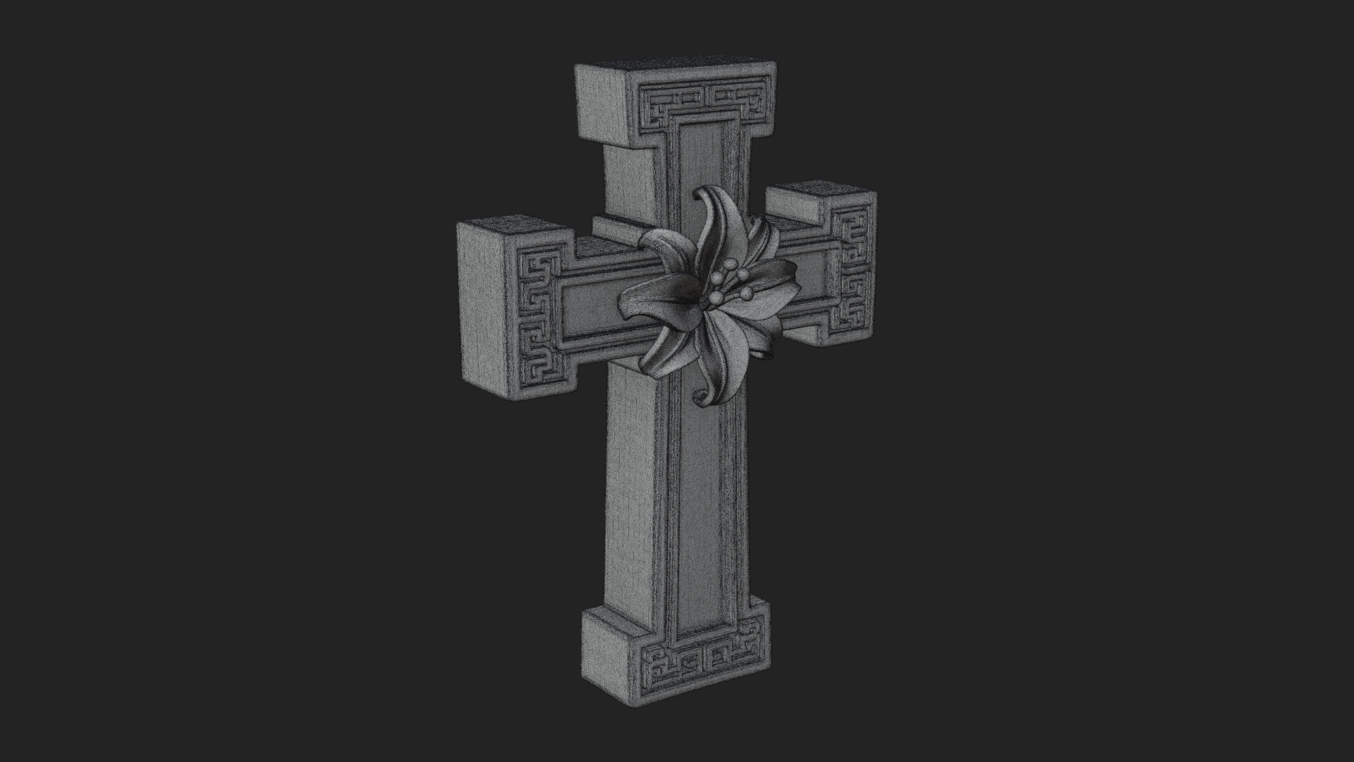 Carved Relief Wall Cross Design 591 3D Print Model 3D Model