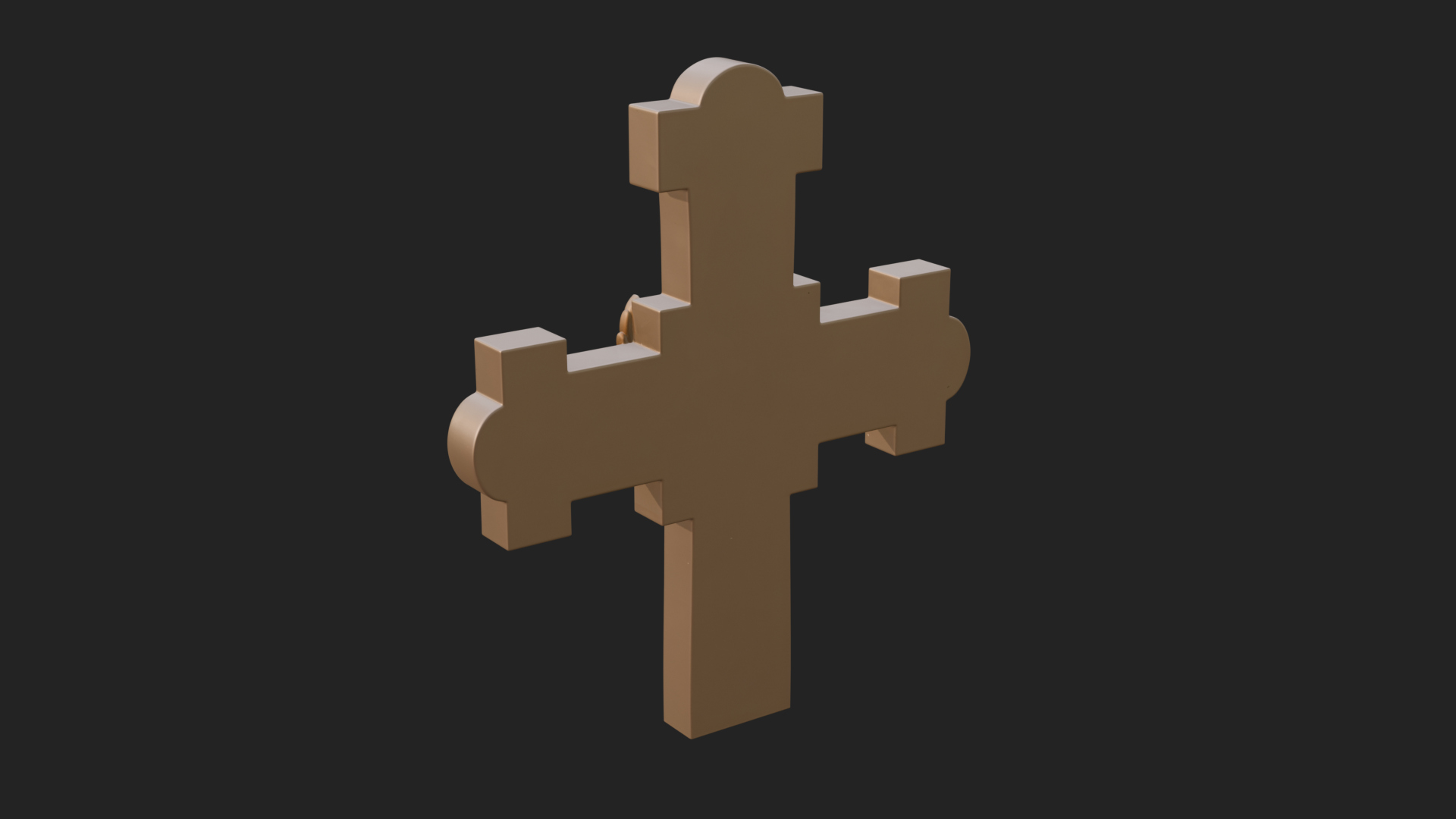Carved Relief Wall Cross Design 6 3D Print Model 3D Model
