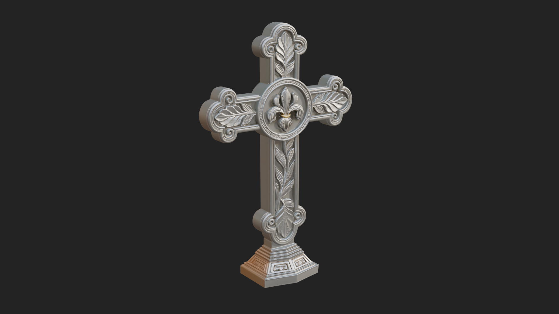 Carved Relief Wall Cross Design 60 3D Print Model 3D Model