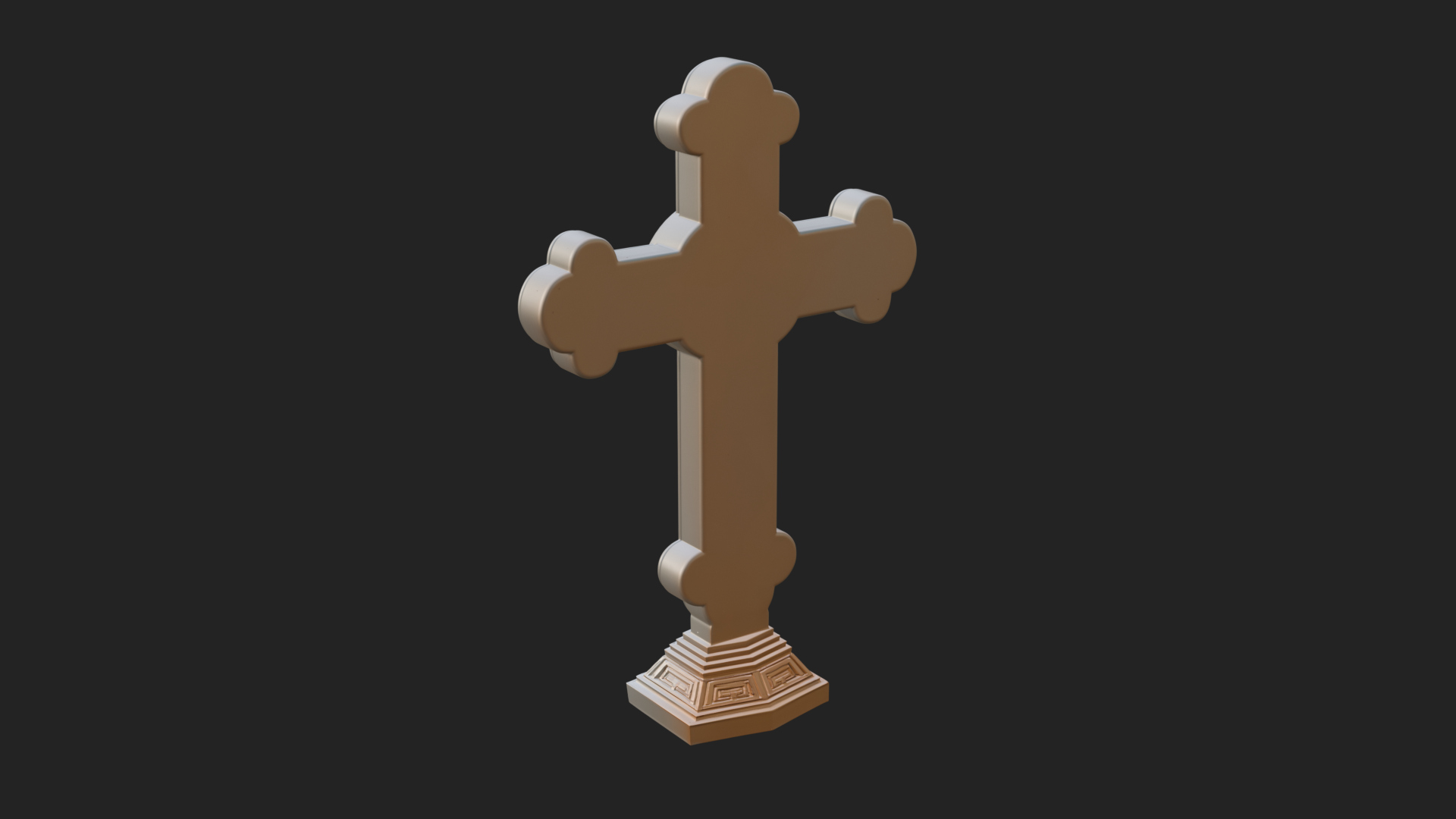 Carved Relief Wall Cross Design 60 3D Print Model 3D Model