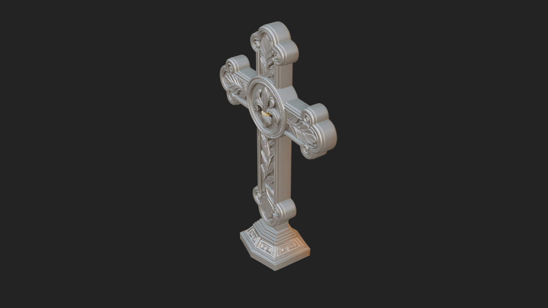 Carved Relief Wall Cross Design 60 3D Print Model 3D Model
