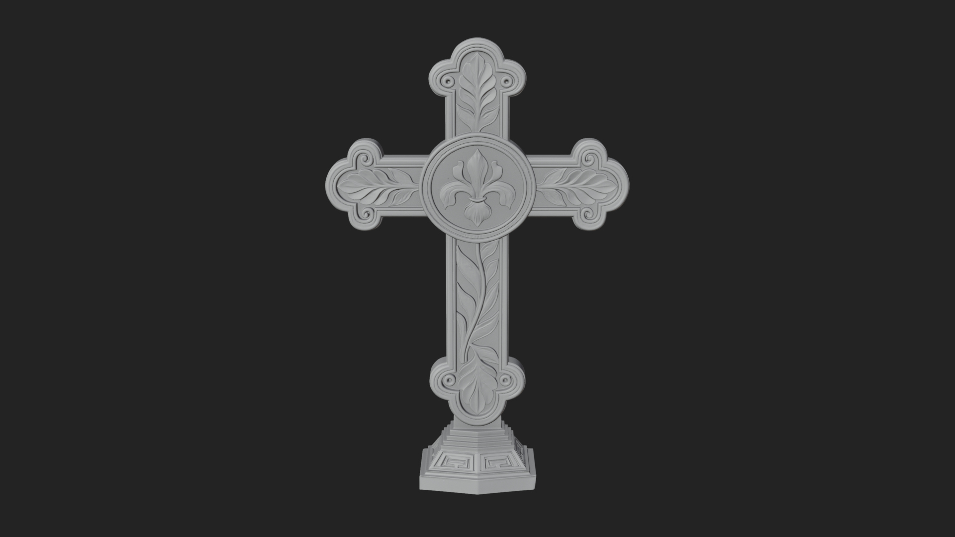 Carved Relief Wall Cross Design 60 3D Print Model 3D Model