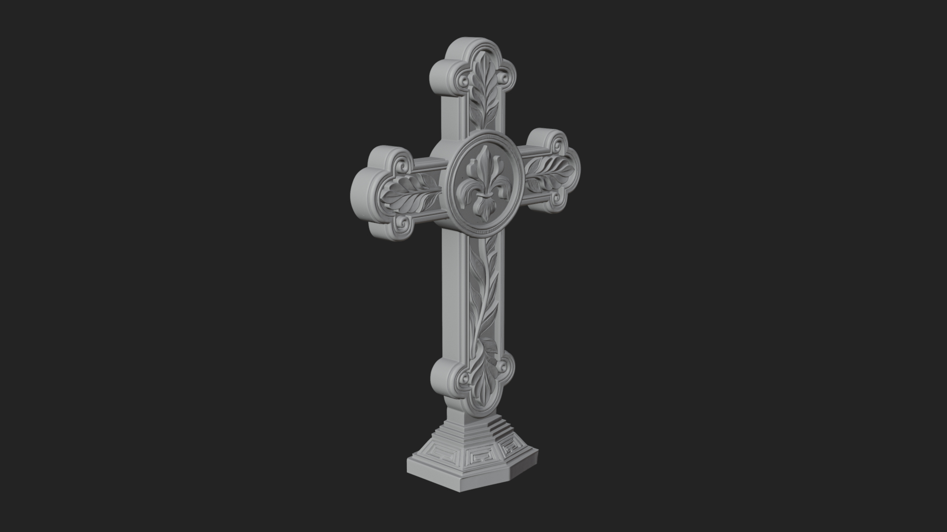 Carved Relief Wall Cross Design 60 3D Print Model 3D Model