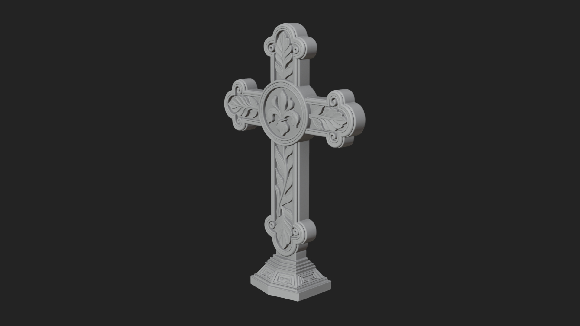 Carved Relief Wall Cross Design 60 3D Print Model 3D Model