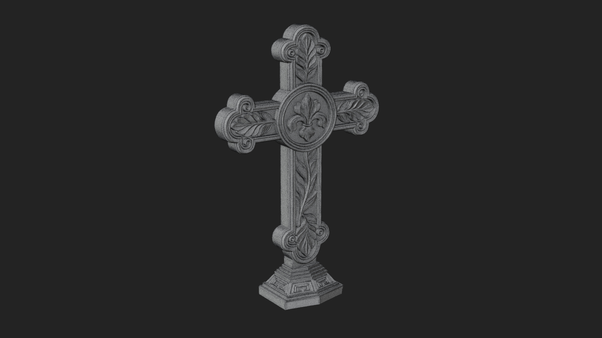 Carved Relief Wall Cross Design 60 3D Print Model 3D Model