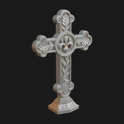 Carved Relief Wall Cross Design 60 3D Print Model