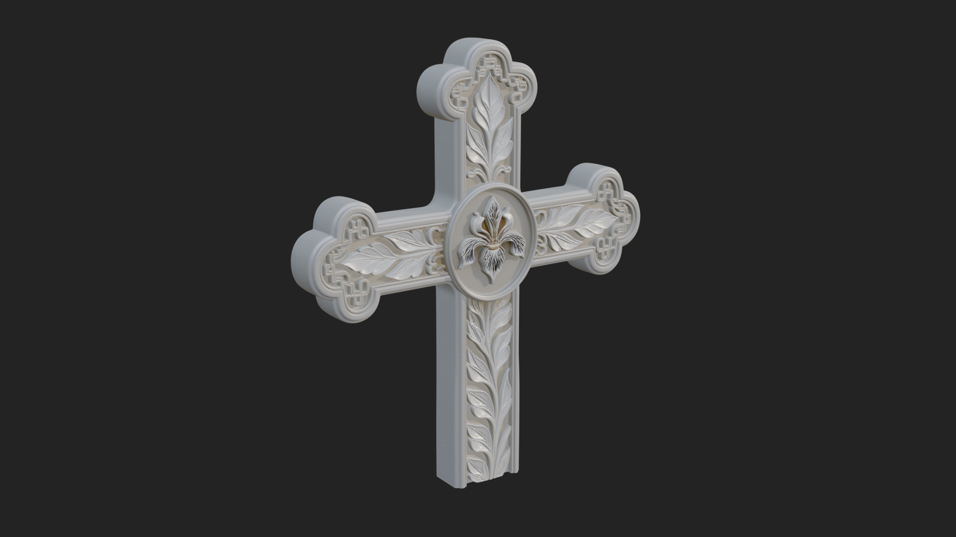 Carved Relief Wall Cross Design 61 3D Print Model 3D Model