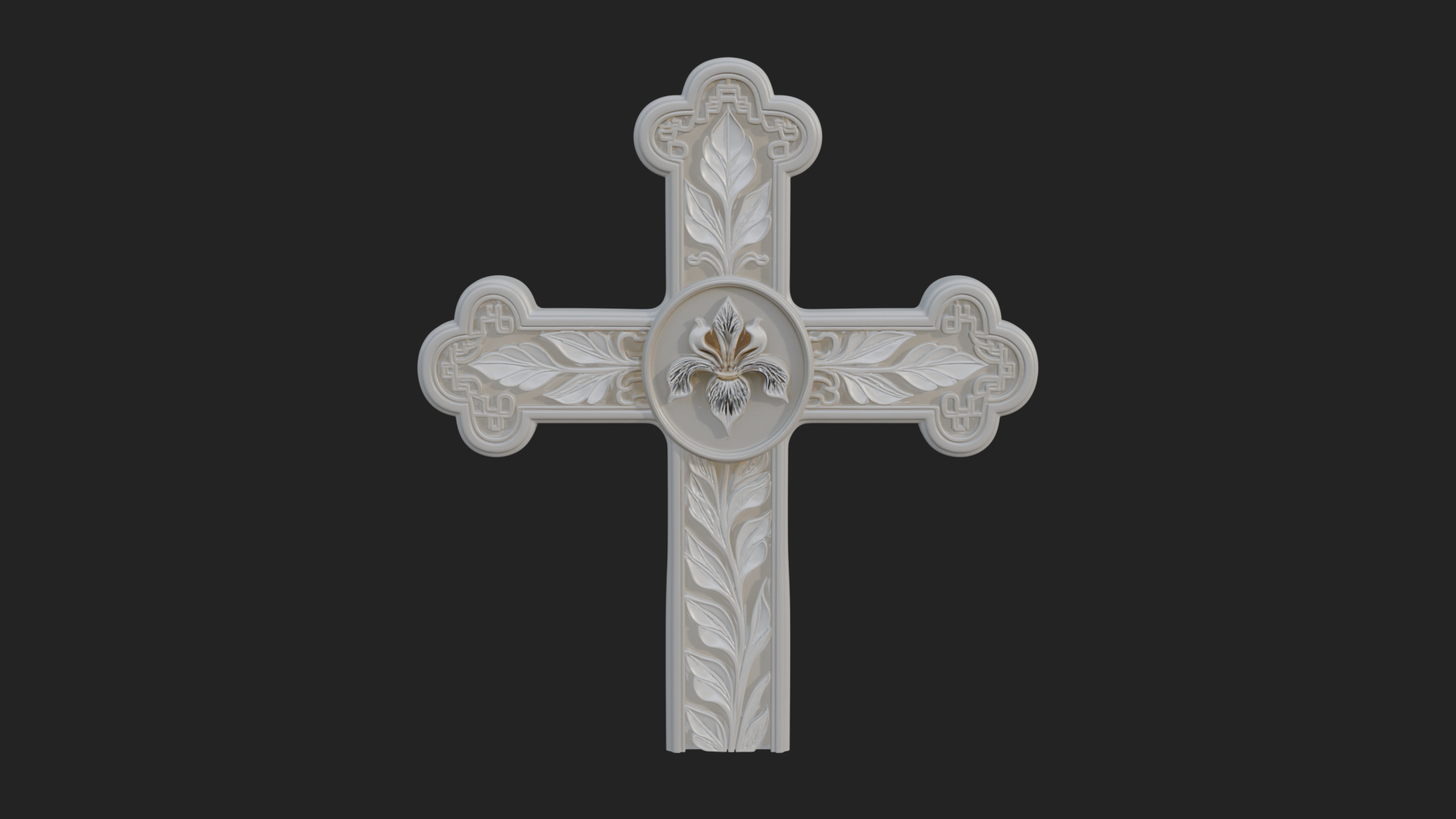 Carved Relief Wall Cross Design 61 3D Print Model 3D Model