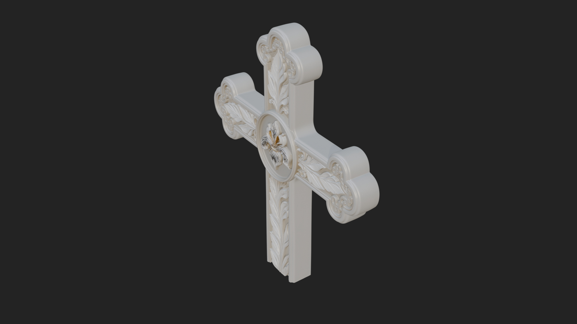Carved Relief Wall Cross Design 61 3D Print Model 3D Model