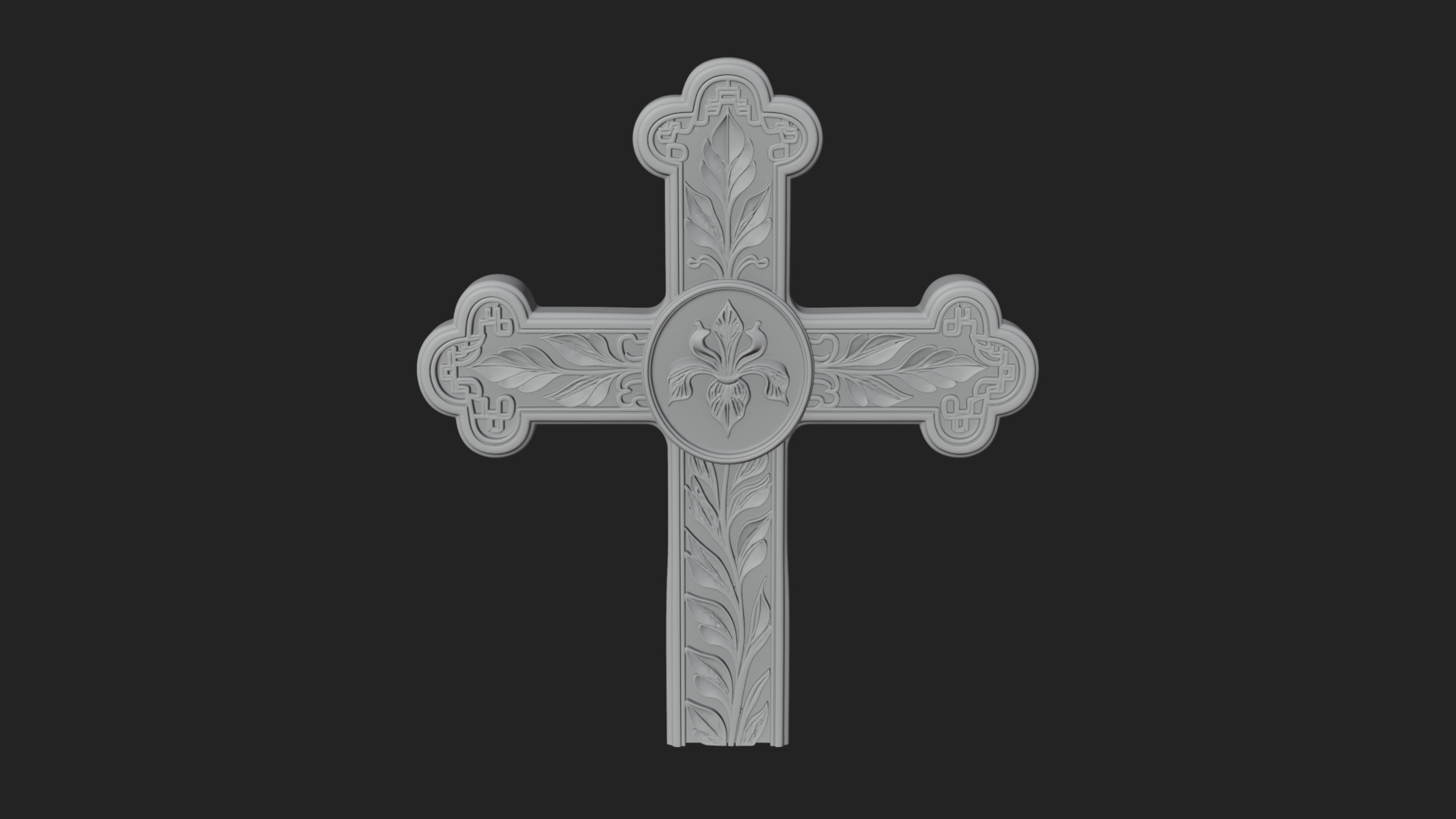 Carved Relief Wall Cross Design 61 3D Print Model 3D Model