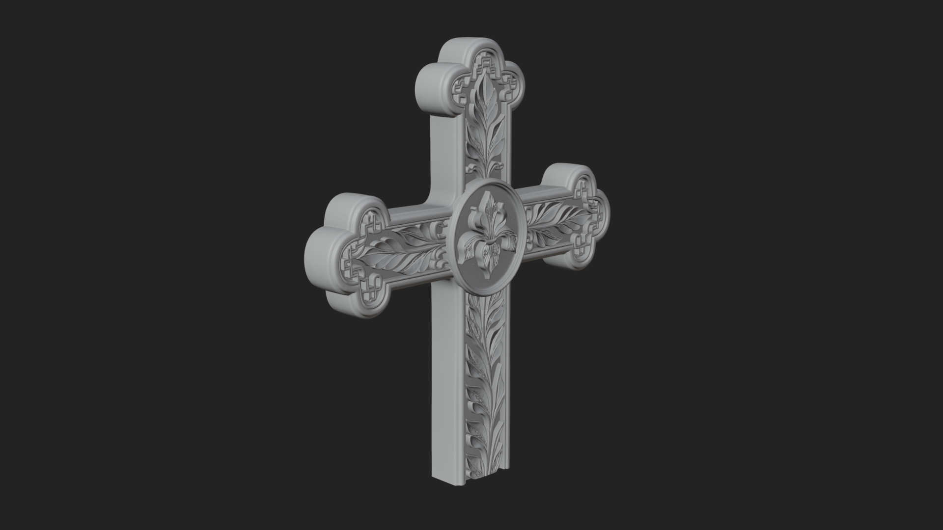 Carved Relief Wall Cross Design 61 3D Print Model 3D Model