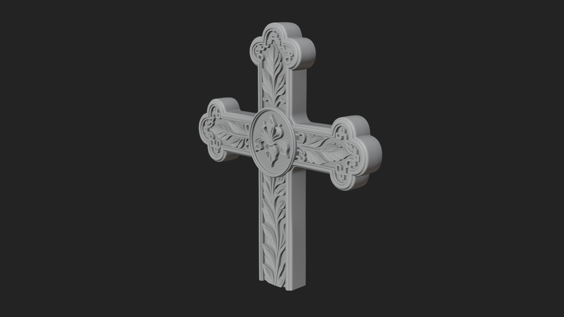 Carved Relief Wall Cross Design 61 3D Print Model 3D Model