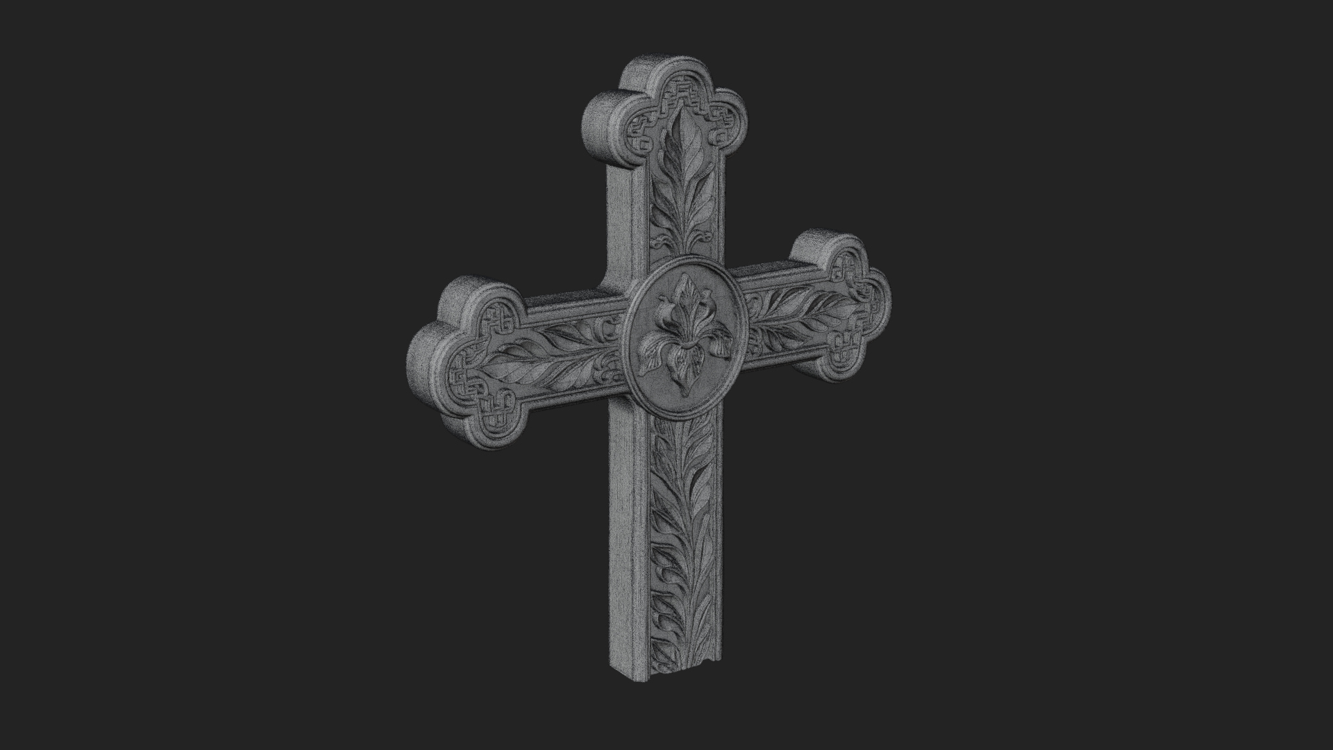 Carved Relief Wall Cross Design 61 3D Print Model 3D Model