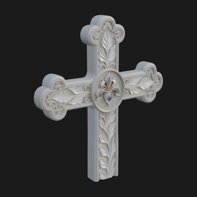Carved Relief Wall Cross Design 61 3D Print Model